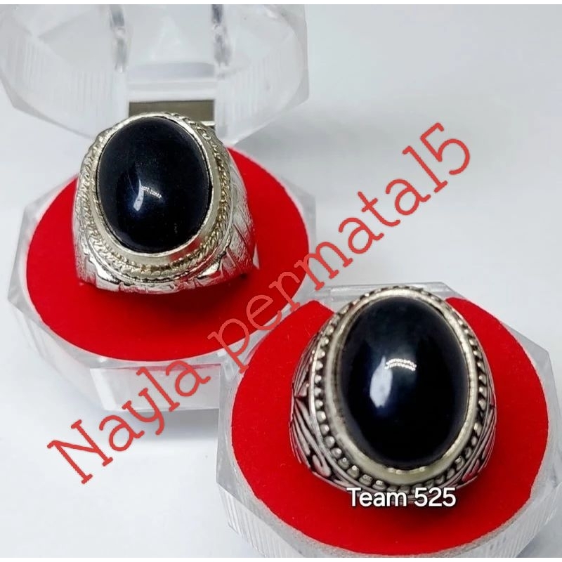 Batu Cincin Giok Hitam BLACK JADE kristal