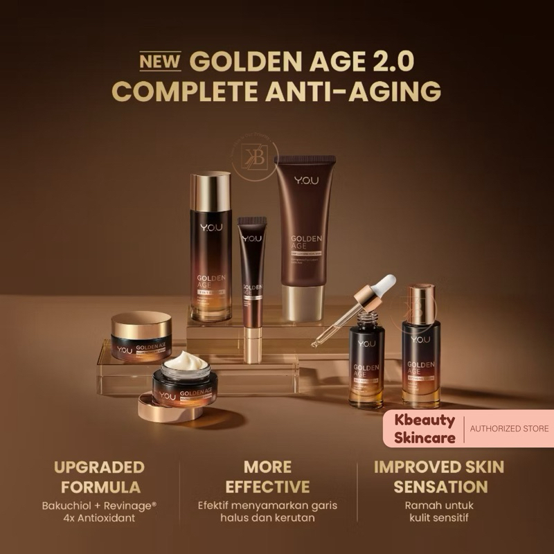 YOU Skincare Golden Age (Day Night Cream, Serum, Toner, Facial Wash, Eye Cream) Original BPOM