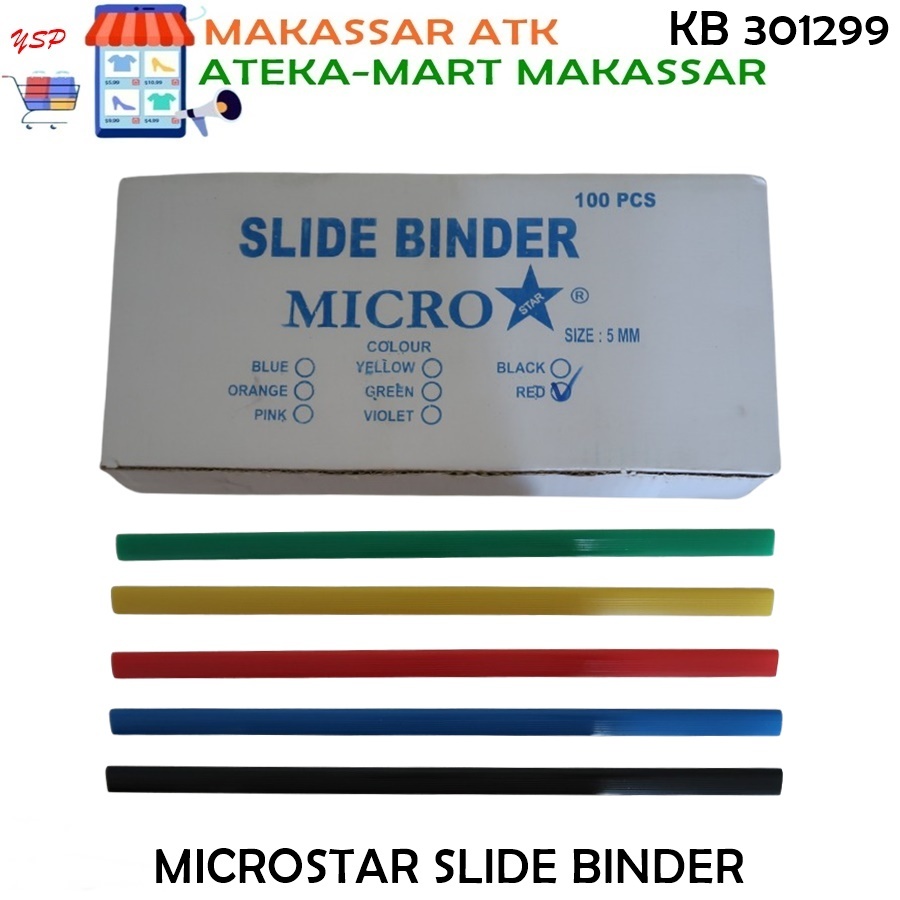 

[BOX/100PCS] MICROSTAR SLIDE BINDER JILID MAKALAH