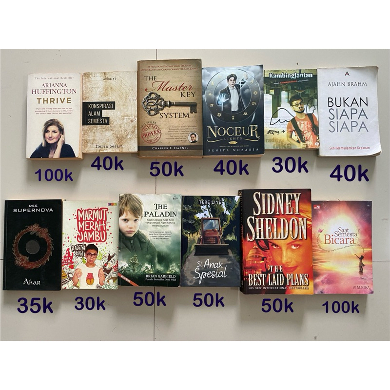 

PRELOVED BUKU NOVEL INDO ENG