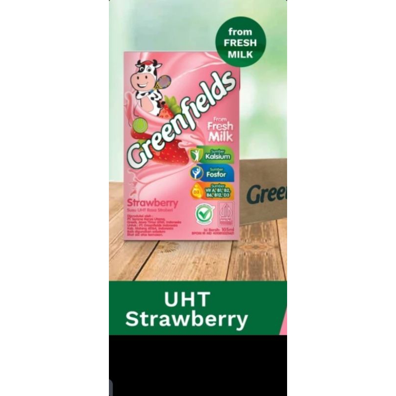 

susu UHT Greenfields strawberry 1 dus (40x105ml)