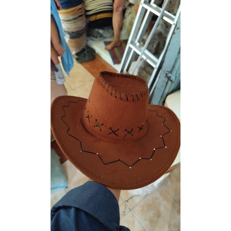 Topi Koboy / Topi Cowboy Amerika Laken Dewasa Pria Wanita Unisex - Topi Koboy