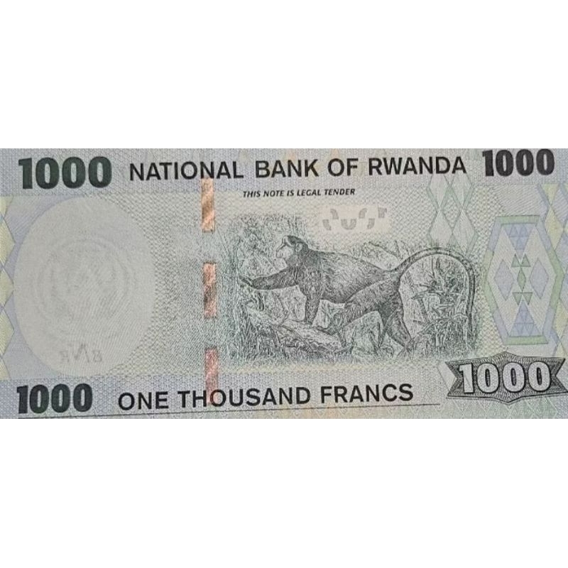 Uang Asing Negara Rwanda 1000 Fransc 2015 Kondisi UNC GRESS MULUS Dijamin Original 100%