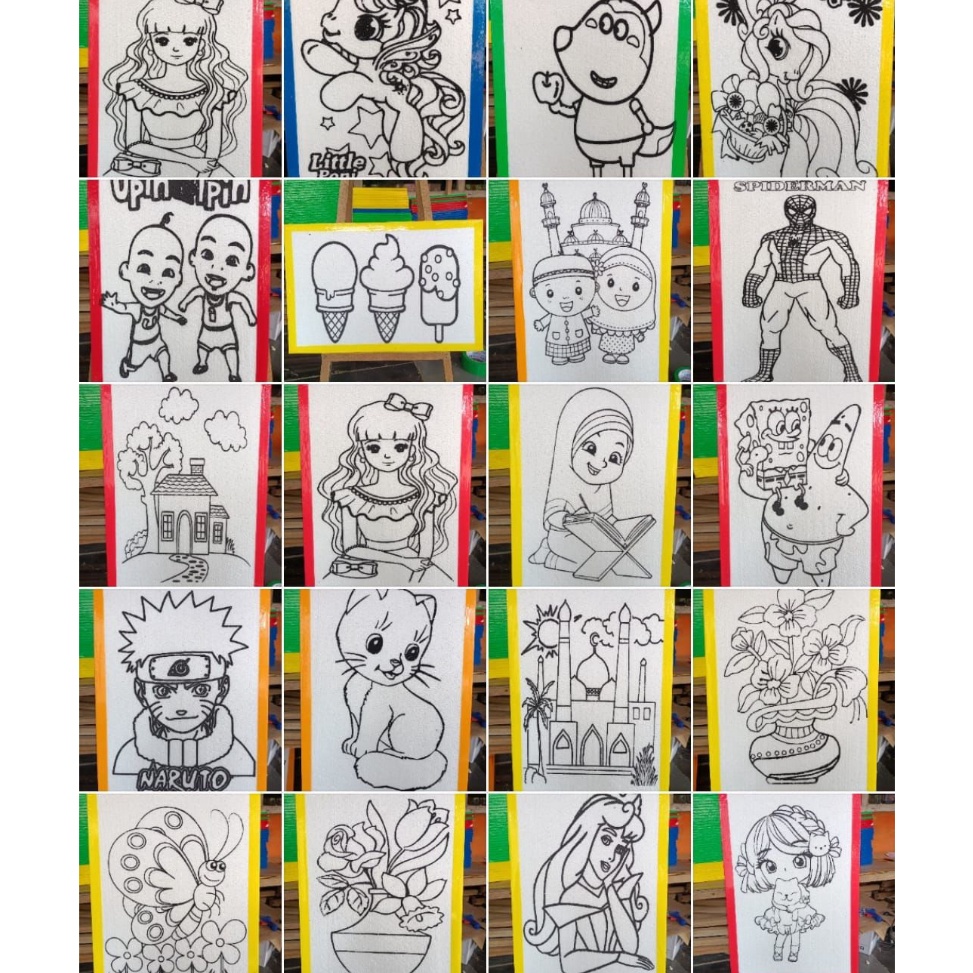 

KODE H6X 1 Pcs Lis Lakban Paket Sterofoam Lukis 33x5 Paket Mewarnai Gabus 33x5