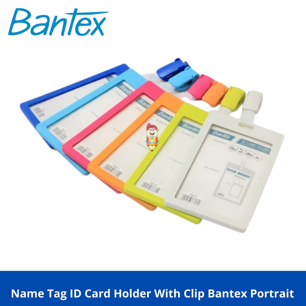 

Best Update Name Tag ID Card Holder With Clip Bantex Portrait