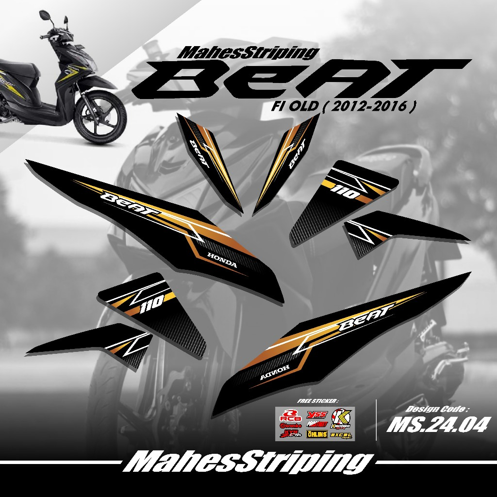 Striping Beat FI OLD Terbaru MS G.24.04 - Sticker Variasi Beat FI OLD 2012 2013 2014 2015 2016 Stike