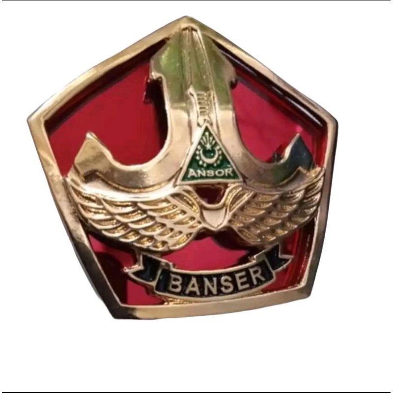 Pin Banser timbul / emblem Banser timbul Clip Elegan-huruf latin