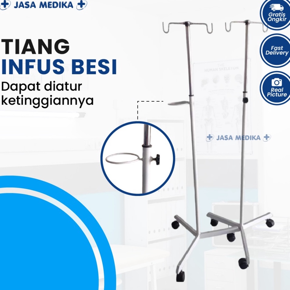 Pasti Keren  Tiang Infus Besi PC Standart Klinik Puskesmas Rumah Sakit Alat Medis Terlengkap By Jasa