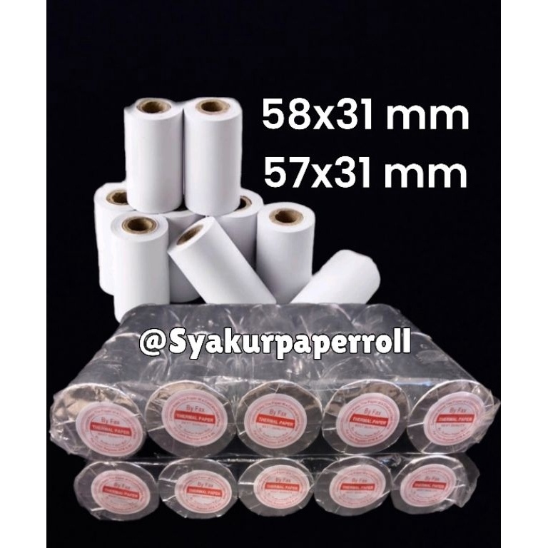 

Pasti Dikirim Kertas kasir thermal murah 5857x31 mm paket 1pcs struk printer edc bluetooth 58mm