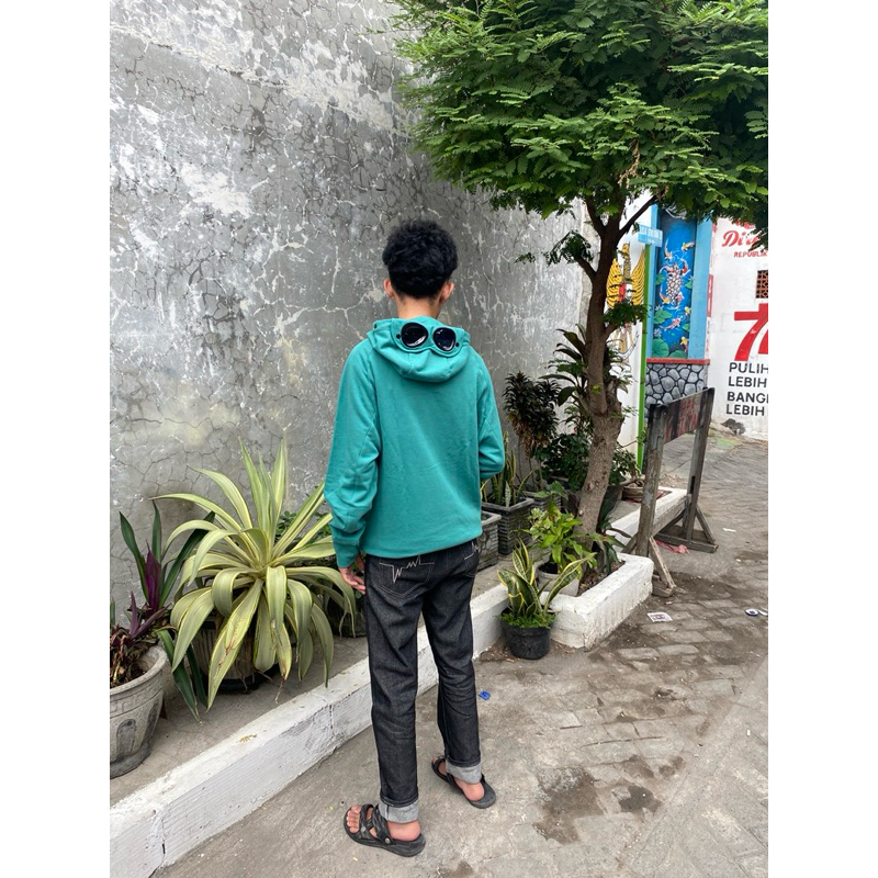 Zipper Hoodie Cp Company Diagonal Fleece Lens