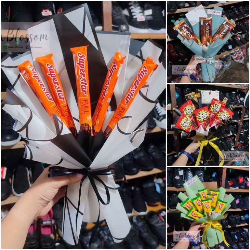 

Eiv Blossom | Bucket snack murah | Buket snack | Hadiah Ulang Tahun | Buket | Kado Murah