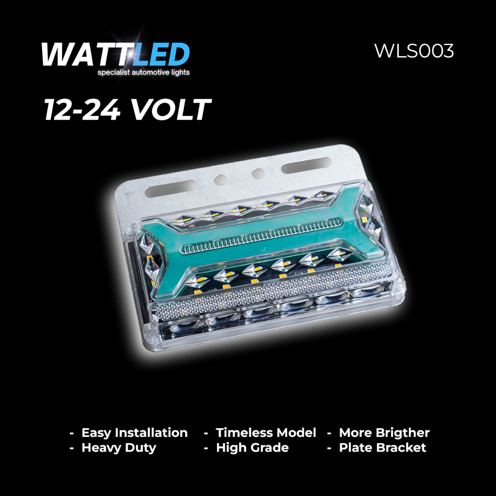 Lampu Bak Samping Truck LED Universal Hijau 12V 24V