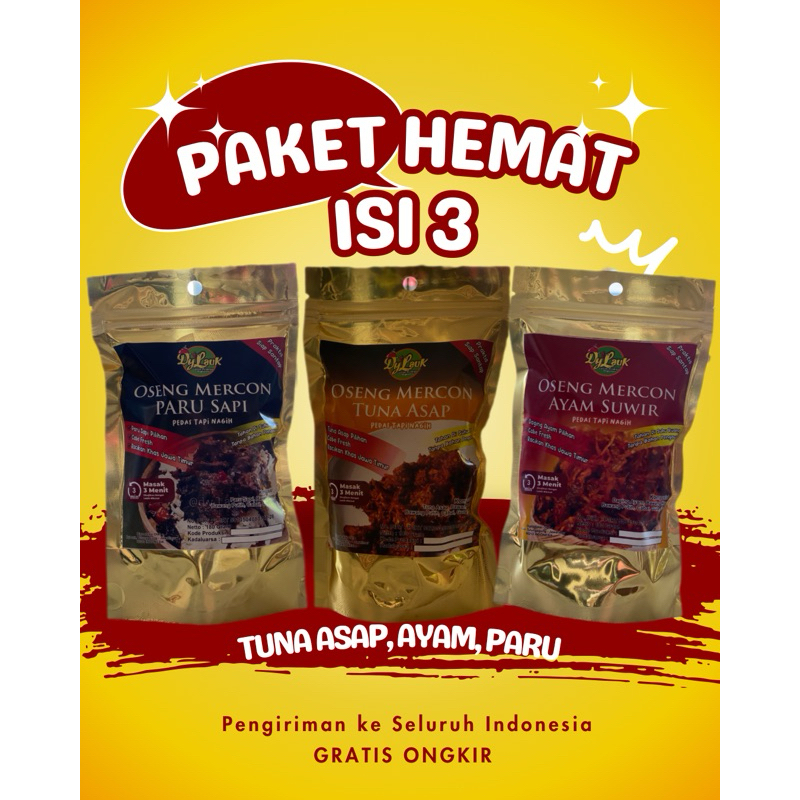 

PAKET TRIO HEMAT (AYAM SUWIR, TUNA ASAP, PARU)
