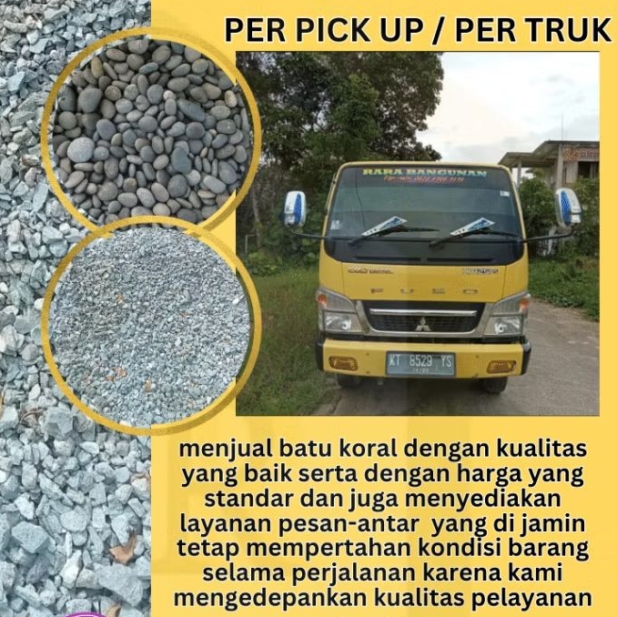 JUAL KORAL/ SPLIT KORAL BULAT/ KORAL PECAH 1 TRUK (4 m3)