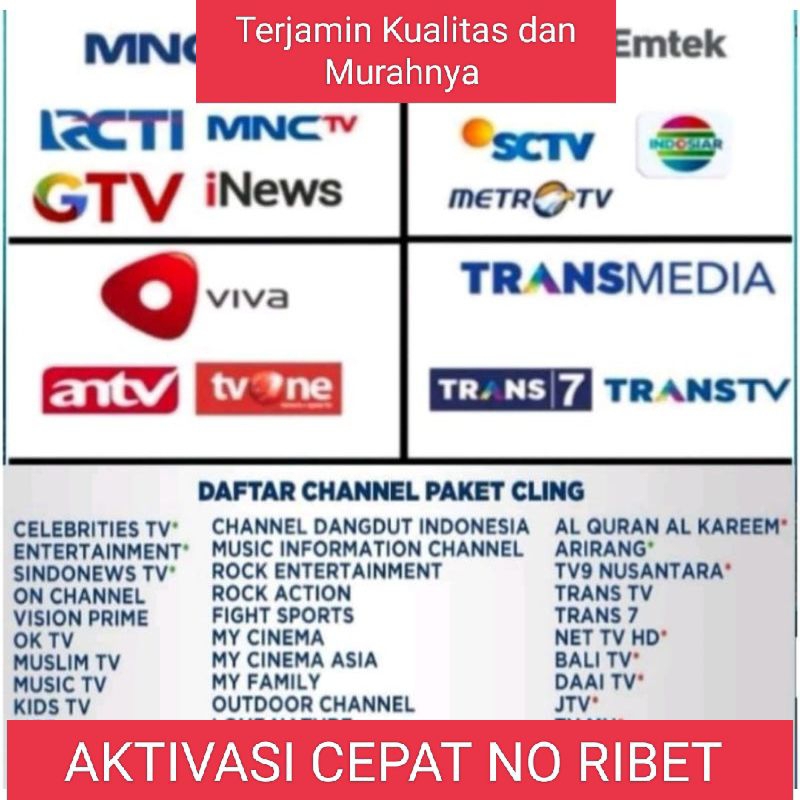 Paket siaran TV K-VISION Terlengkap 1 Bulan - 12 Bulan
