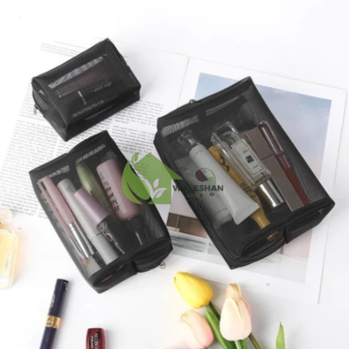 Tas Genggam Jaring Net Pouch Bag Tas Kosmetik Make Up Simpan Alat Rias Cewek Perempuan Serbaguna