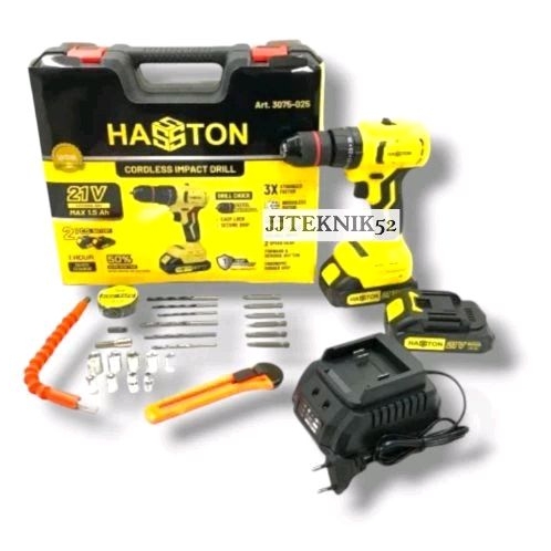 HASSTON 3075-025 Cordless Drill 21V BRUSHLESS Mesin Bor Baterai