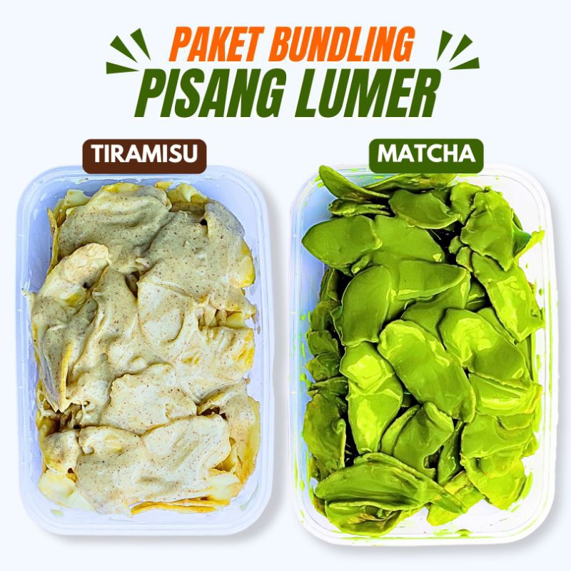 

Bundling 2 Box Keripik Pisang Lumer Matcha+Tiramisu 600 Gram, Keripik Pisang Cokelat Lumer