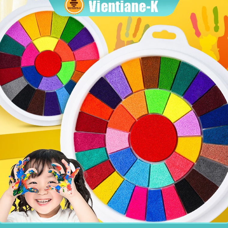 

KODE B34W 25 Warna Cap Tangan Finger Painting Anak Melukis Dengan Jari