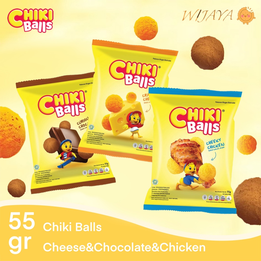 

chiki Balls 55gr tiga rasa: coklat, keju, ayam