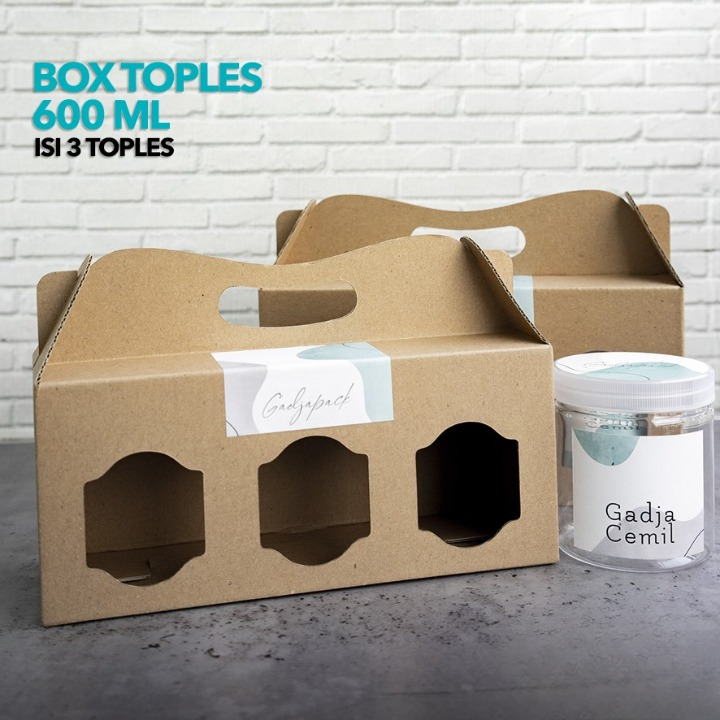 

10 Pcs Box Kemasan Hampers Jinjing Toples Isi 3 Packaging Cokelat Polos Ukuran 28 x 10 x 12cm