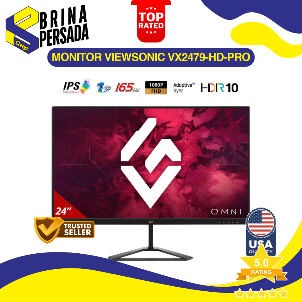 Monitor Gaming ViewSonic VX2479-HD-PRO 24" / VX2779-HD-PRO 27" FHD IPS 180Hz 1ms HDR10