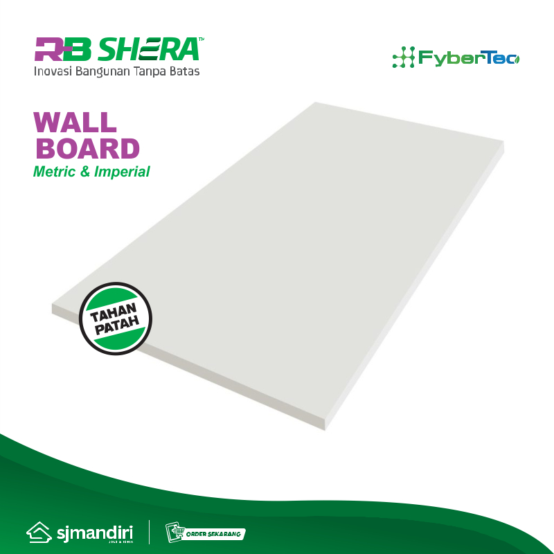 RB SHERA Wall Board Metric Board Papan Silikat Fiber Cement  Dinding Luar Cladding Dinding Partisi S