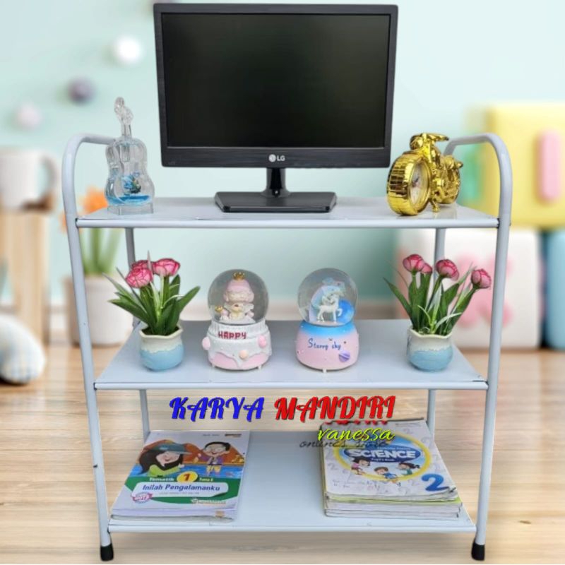 Rak Tv Besi minimalis / Rak Serbaguna Kokoh Dan Kuat / Putih