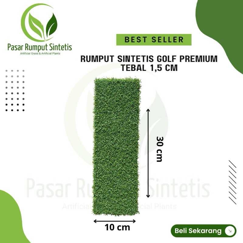 Grosiran Rumput Sintetis Golf Keriting 10x30 cm / Karpet Rumput Sintetis