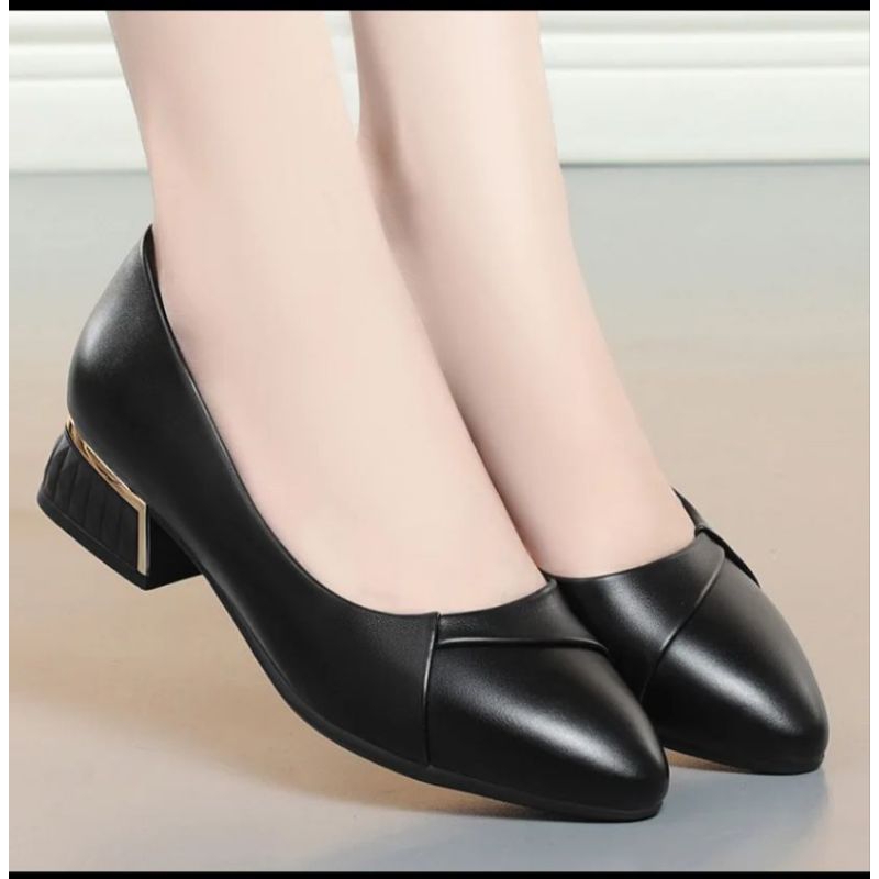 sepatu pancus wanita tapak  croco/sepatu pantopel 3cm-sepatu kerja wanita