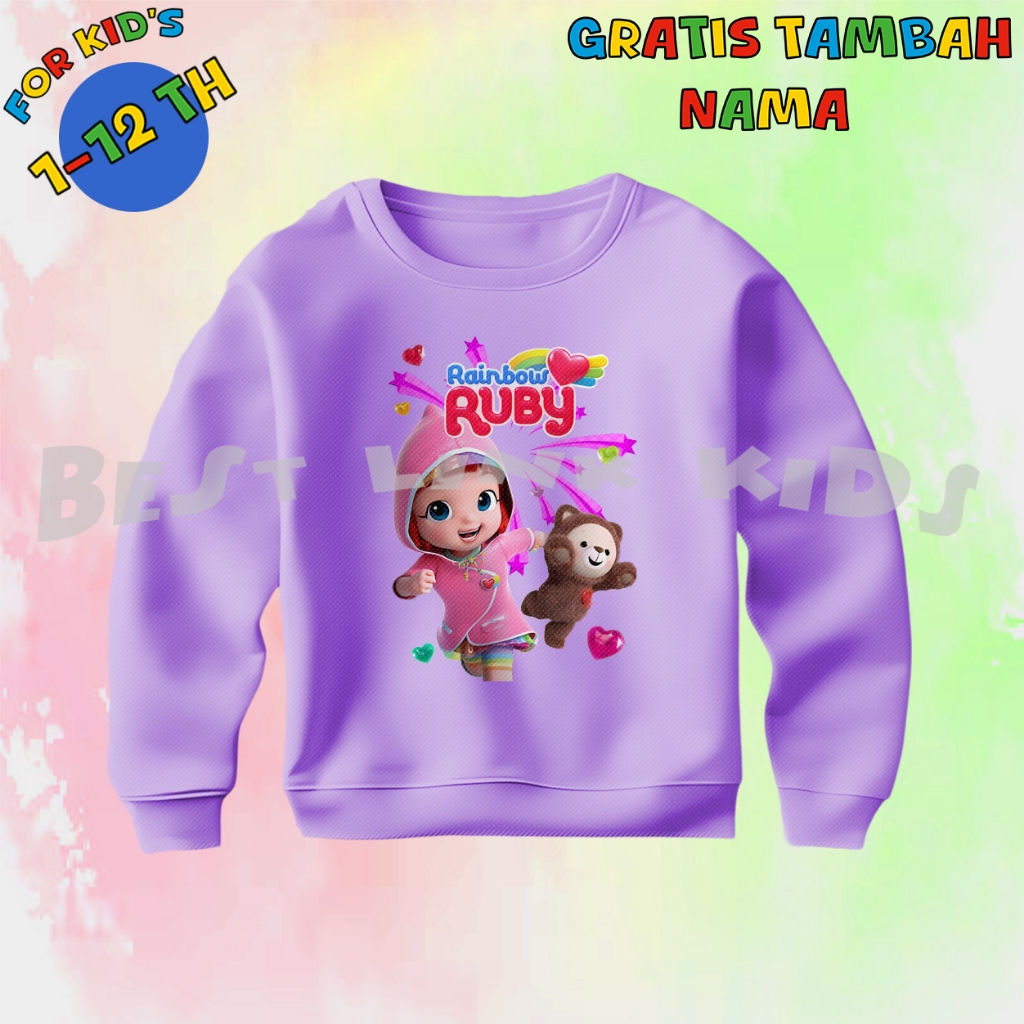 Sweater Anak Rainbow Ruby Crewneck Anak Rainbow Ruby Choco Free Nama