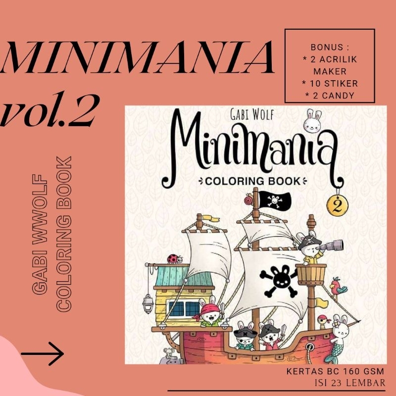 

(23 lmb) Buku Mewarnai Gabi Wolf Minimania Vol. 2 Coloring Book