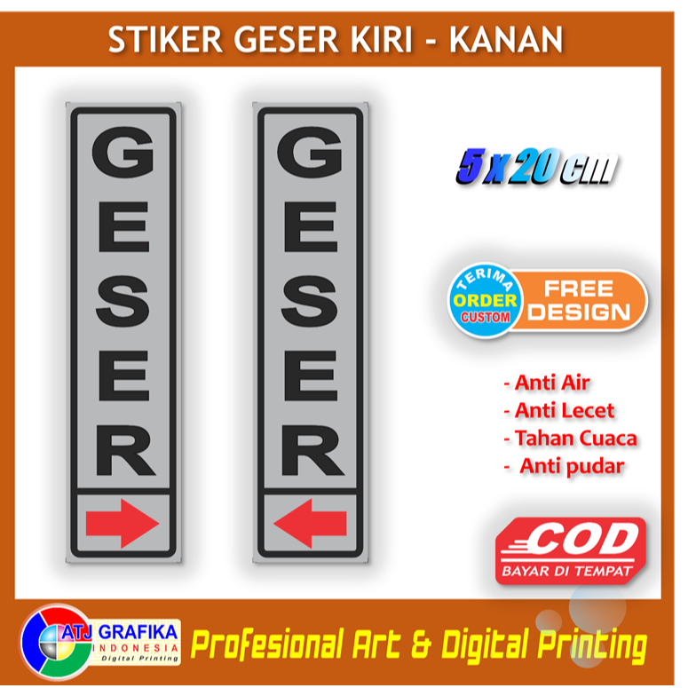 

Stiker geser kiri kanan petunjuk buka tutup pintu sticker pintu rumah toko kantor