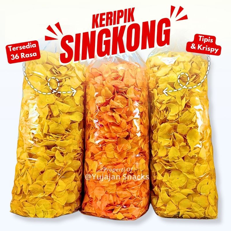 

Keripik Singkong 1Kg Renyah Krispi, Keripik Singkong Kriwil Pedas Gurih Cemilan Kering