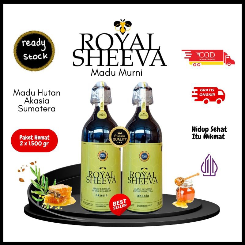 

Bundle Madu Murni Royal Sheeva Dua Botol 1.500 gr Madu Premium Hutan Akasia Sumatera Halal MUI Lulus Uji Lab Asli Tanpa Campuran