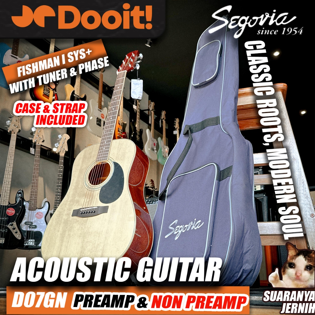 SEGOVIA D07GN D07 GN D 07 GN Gitar Akustik Elektik Guitar Acoustic Electric ORI - PREAMP FISHMAN