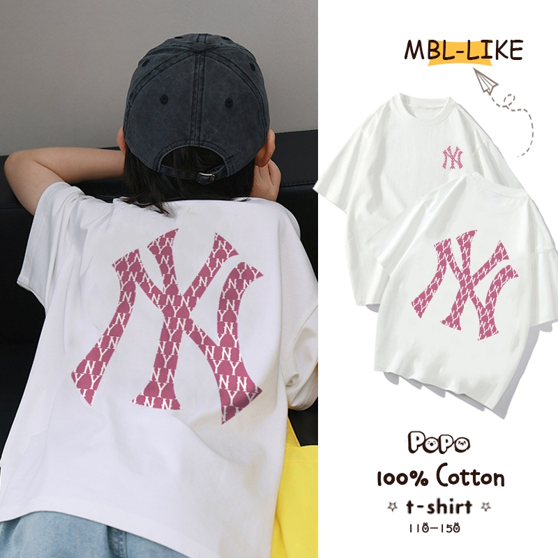 Popo Terbaru Mlb Baju Anak Laki-Laki Perempuan Kaos Oversize Unisex Children's T-Shirt 2-12 Tahun Ba