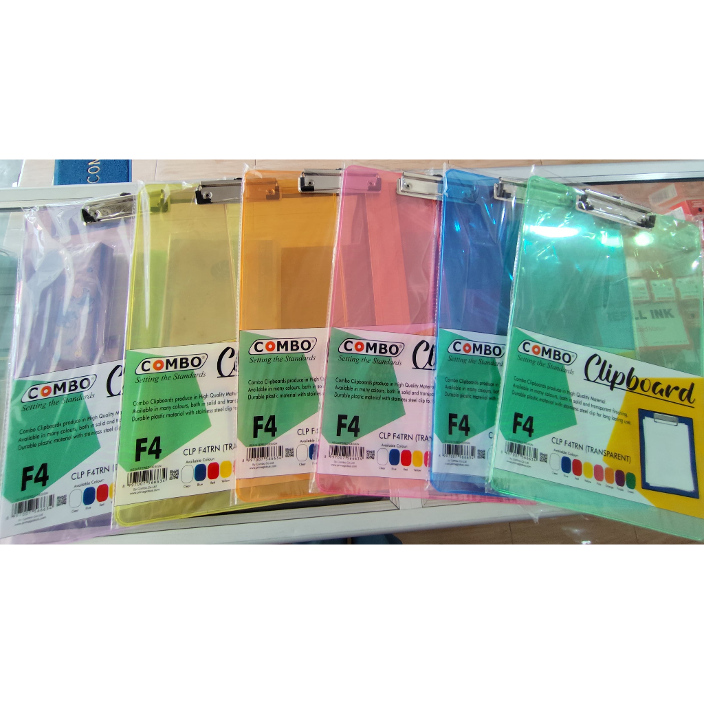 

Papan ujian/Clipboard Combo f4 Transparan/warna soft/Alas Ujian F4