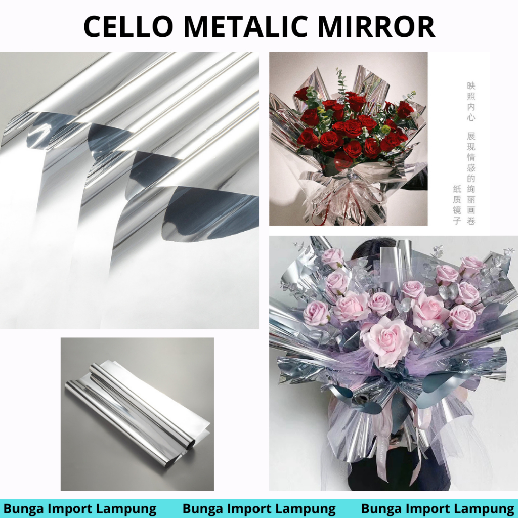 

Kertas Buket Cellophane Mirror Metalic (Pack isi 20)