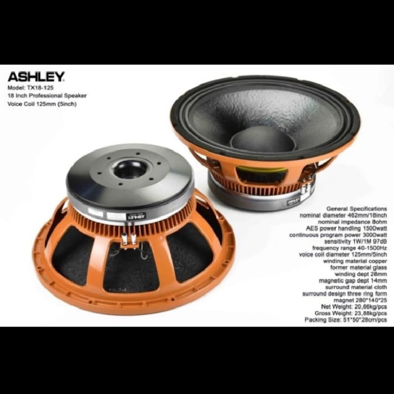 Speaker woofer Ashley TX18-125 18inch original