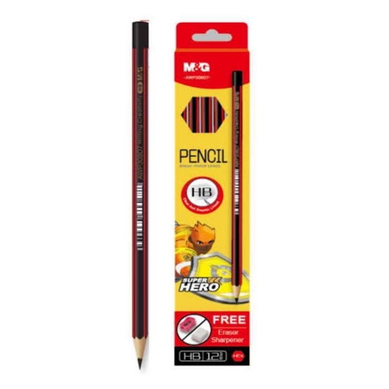

[LUSIN] PENSIL HB M&G AWP308D7 / PENCIL HB M&G SUPER HERO FREE SHARPNER + ERASER