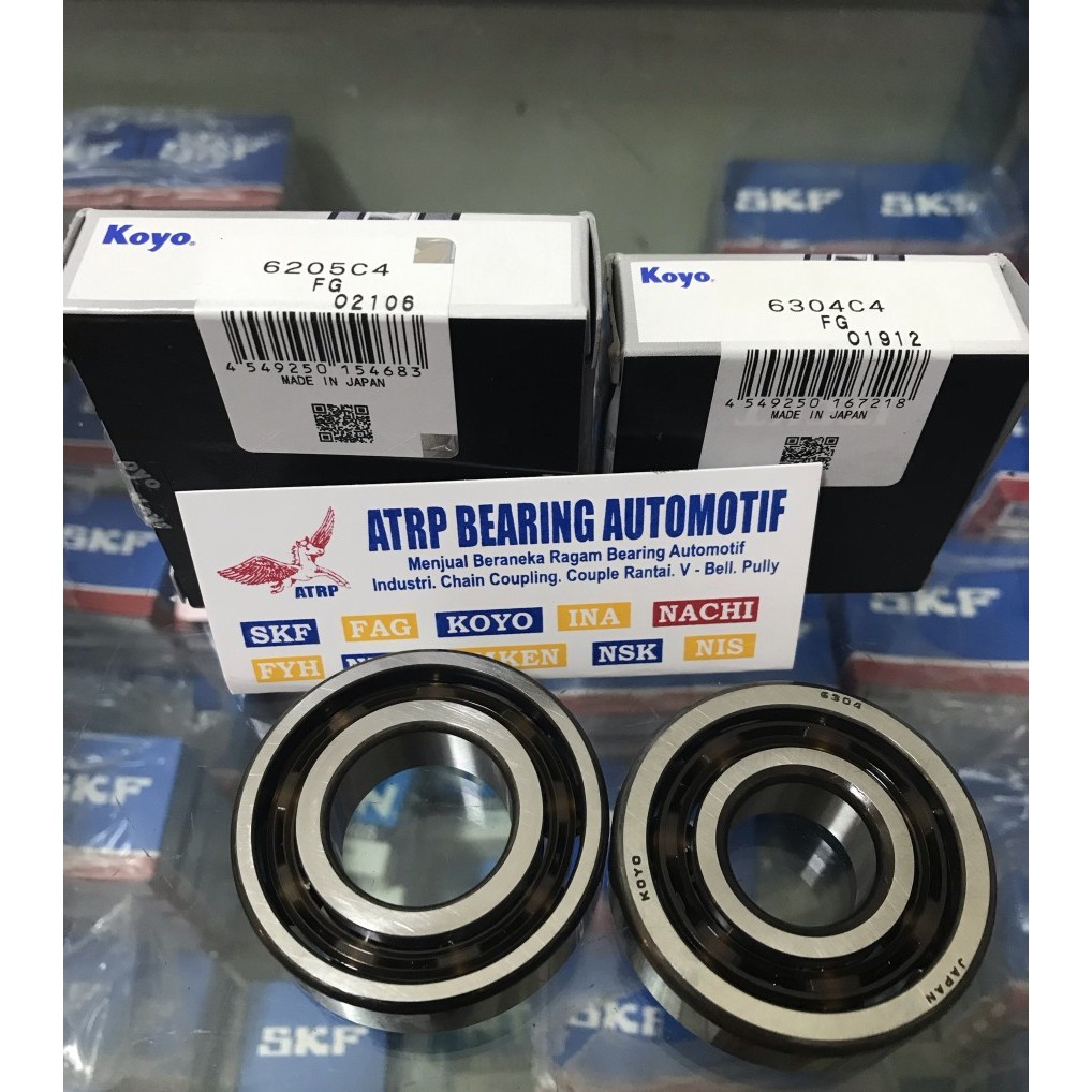 Bearing Kruk As Tipe 6205 C4 FG dan 6304 C4 FG KOYO Asli Jepang untuk Motor Yamaha RX King, RXZ, RZR