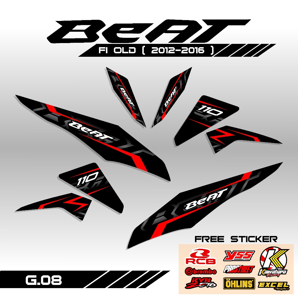 ( COD ) Striping Sticker Beat FI OLD 2012 2013 2014 2015 2016 Desain Grafis Vietnam Stiker Variasi M