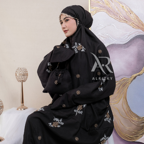 ALRIZKY - Mukena Dewasa TERUSAN Katun Mikro Bordir ALENNA
