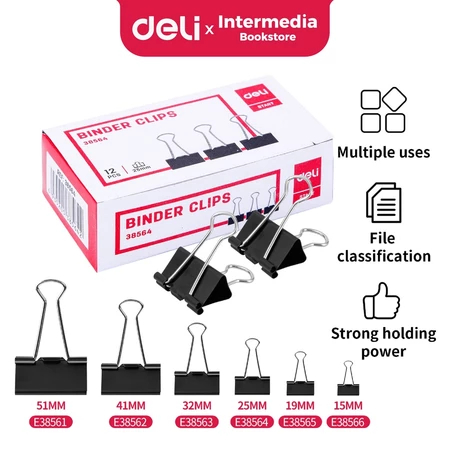 

Deli E38562 Binder Clip 51mm bebas karat dilapisi oleh elektroforesis