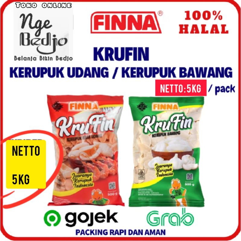 

( paket gojek grab) 5kg 5 kg krupuk krufin kerupuk krufin kerupuk udang paling enak krupuk udang finna