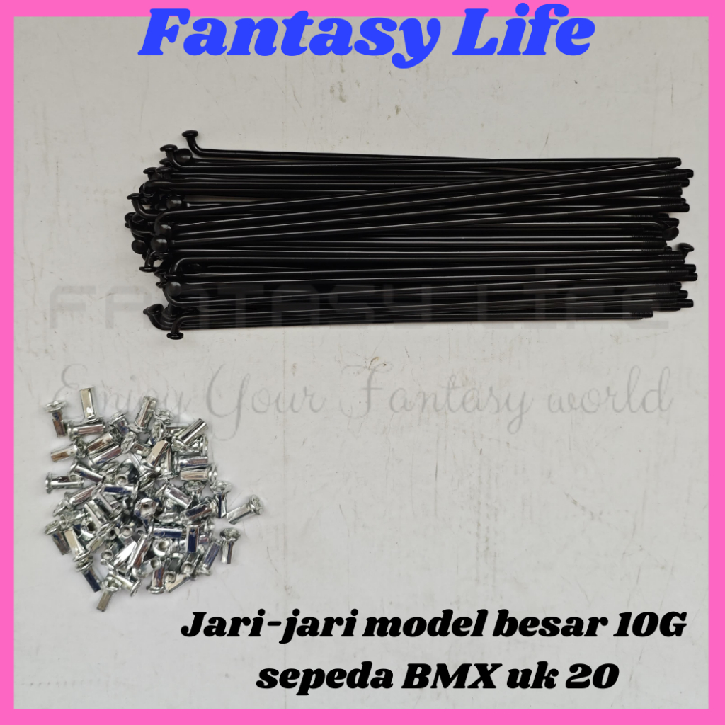Fantasy Jari jari sepeda model besar 10G sepeda BMX untuk ban 20 harga 36pcs