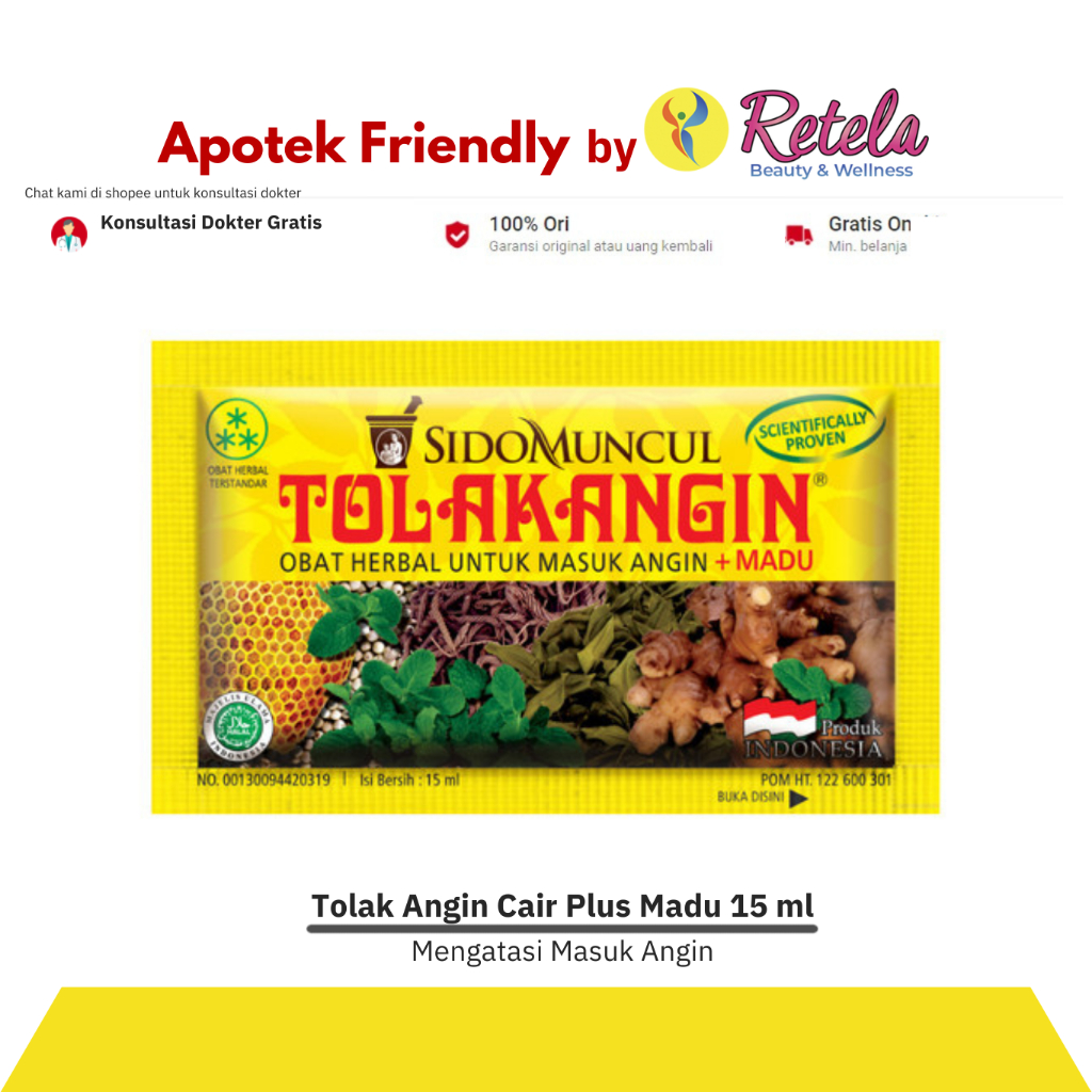 

Tolak Angin Cair Plus Madu 15 ml / Atasi Masuk Angin