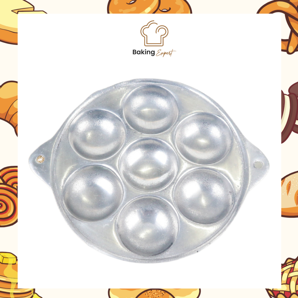 Cetakan Kue Apem 7 Lubang | Cetakan apem atau kue lumpur isi 7 lubang Aluminium tebal - BE
