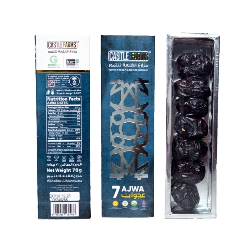 

kurma ajwa organik castle farms premium organic / medina / madina / almadinah / almadina / al madinah / al madina dates / ajjwa / ajwwa / kurma nabi original 7 butir